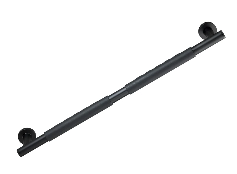 WENKO Wall grab rail Secura 65.5 cm, bathroom safety handle and shower grab rail for bathroom, shower, bath or WC, made of stainless steel with non-slip soft-touch grip surface, black