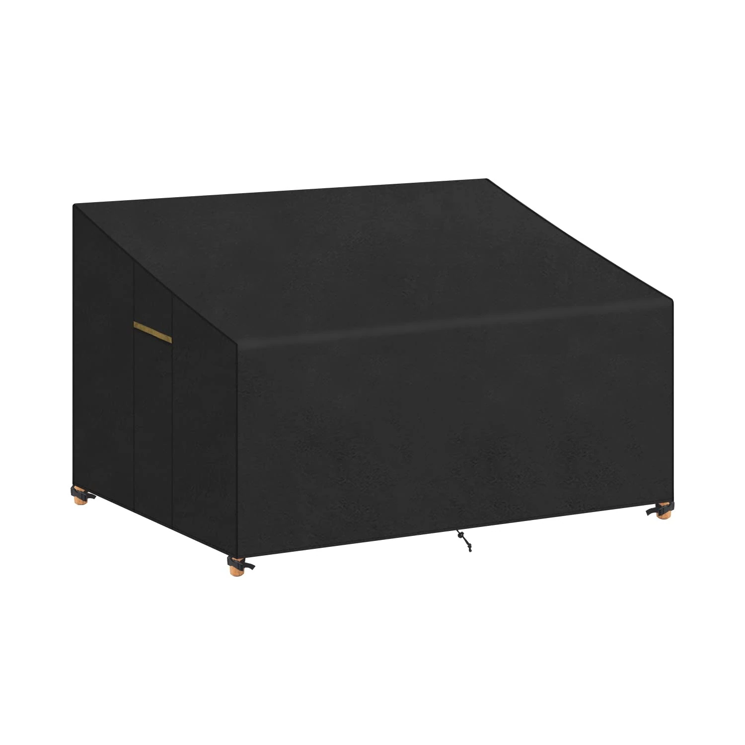 VANSHEIM 2-Seater Deep Lounge Sofa Cover, Outdoor Furniture Sofa Protector, Waterproof, Windproof, 160x99x61/89cm, Black