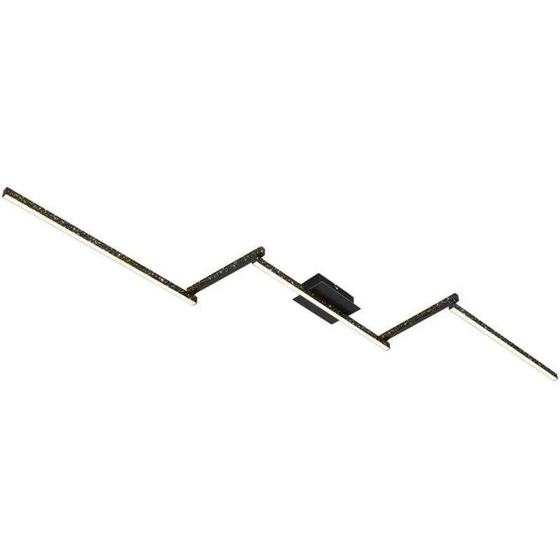 BRILONER Leuchten 3719-055 LED Ceiling Light with Glitter Effect, Warm White Light, LED Ceiling Light, Backlight Effect, Black, 2270 x 120 x 70 mm (L x W x H)