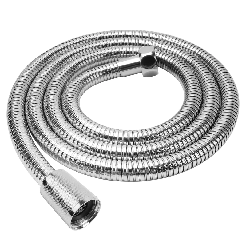 YEAUPE Stainless Steel 1.5m Shower Hose,Leakproof Shower Pipe,All Copper Connectors,Universal Standard G1/2,High Pressure Resistance,Anti-Explosion and Anti-Kink,Replacement Hose,59-Inch, Chrome