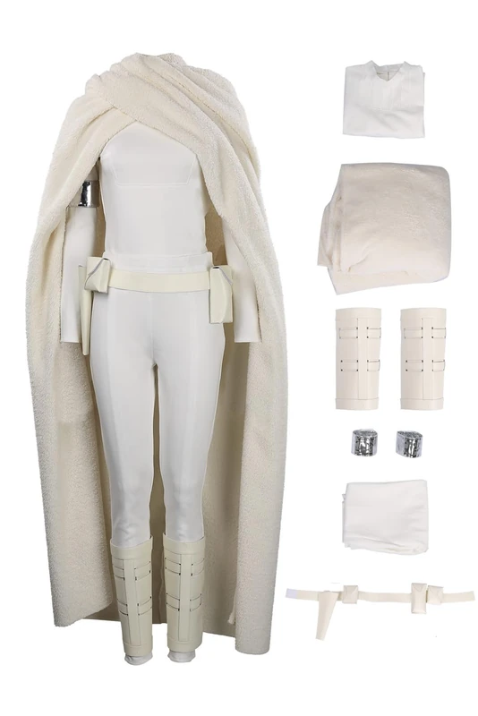 Rodwake Womens Queen Cosplay Costume Princess Costume Adult Movies Halloween Cosplay Outfit, White(with Colak), X-Large