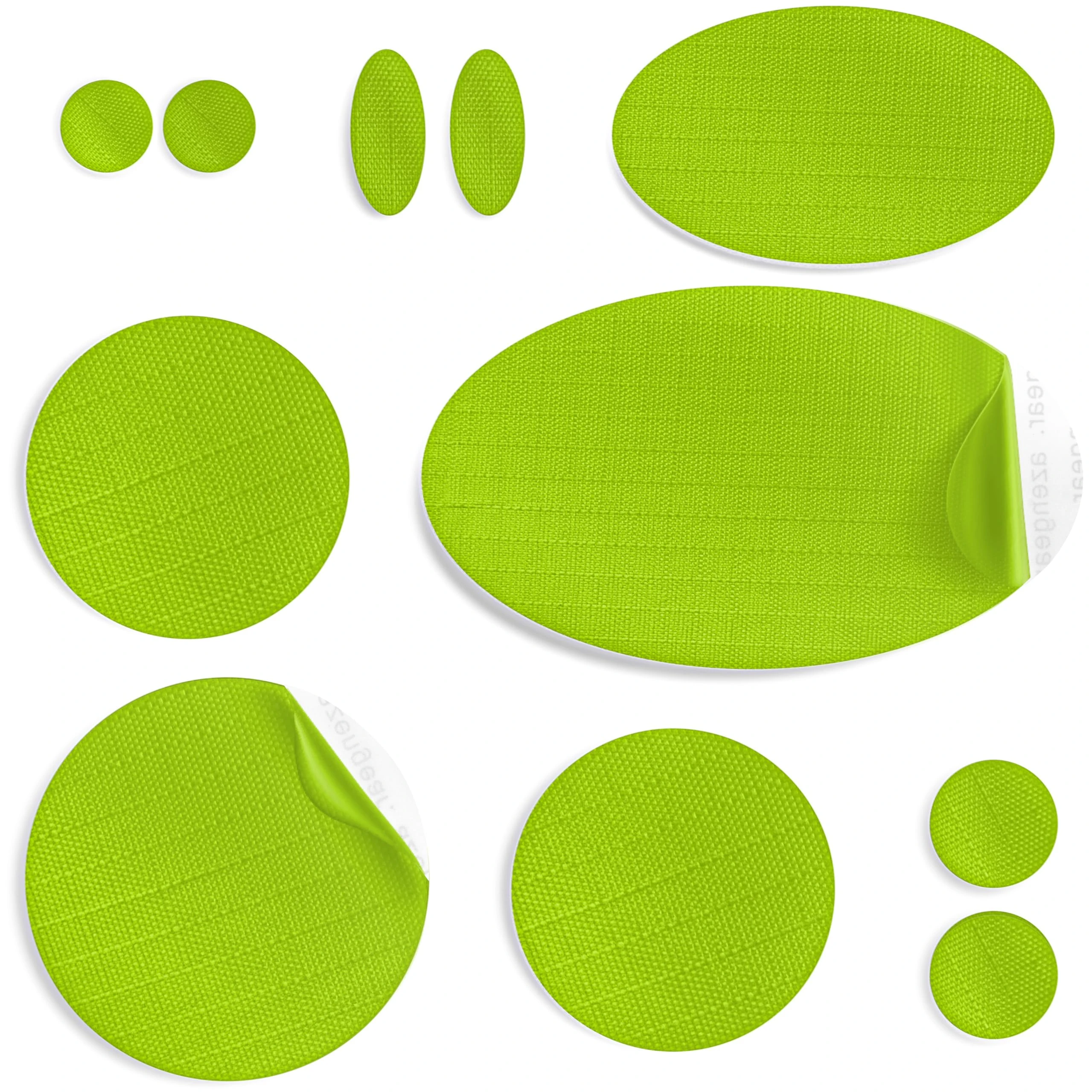 aZengear Repair Patches for Down Jackets, Puffer Coats, Waterproof, Self-Adhesive, Pre-Cut, Tear-Cold-Heat-Resistant Nylon Polyester Fabric, Fix Air Mattress, Inflatables, Tents (11 Pcs, Green)
