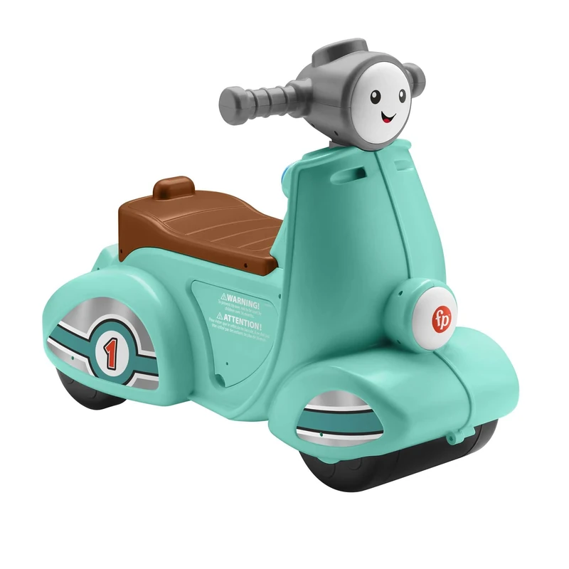 Fisher-Price Toddler Ride-On Toy Scooter with Smart Stages Educational Content for Pretend Play, Multi-Language Version, Laugh & Learn, HMV76