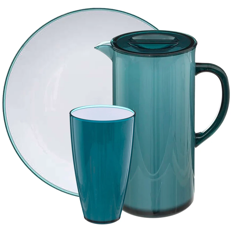 WELL HOME MOBILIARIO & DECORACIÓN WellHome Blue polystyrene dinnerware Set. - Image 1