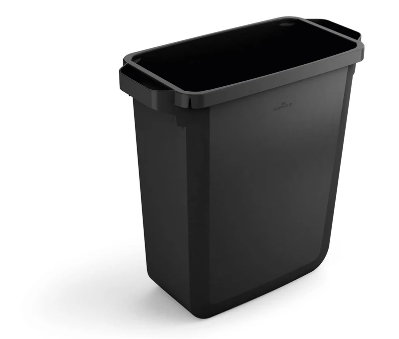 Durable DURABIN Waste Bin Eco Black - 60 Litre - Blue Angel Certified - Made from Recycled Plastic - For Waste Collection or Recycling
