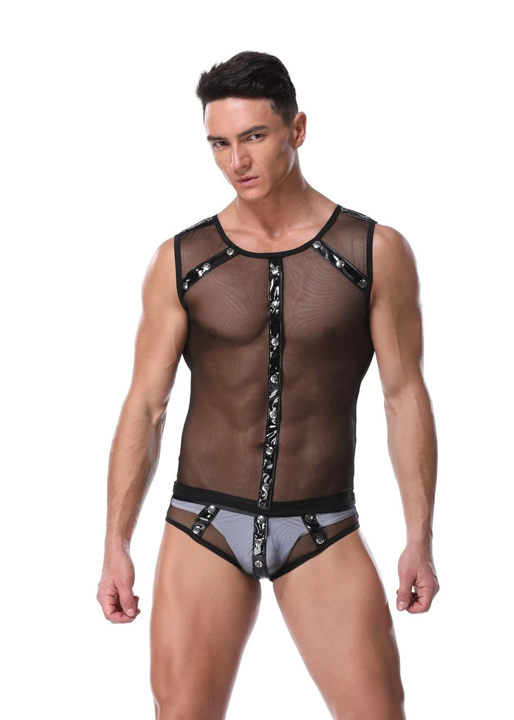 Men's Cosplay Male Pole Dancer Suit Stripper Men's Lingerie Size Uk One Size