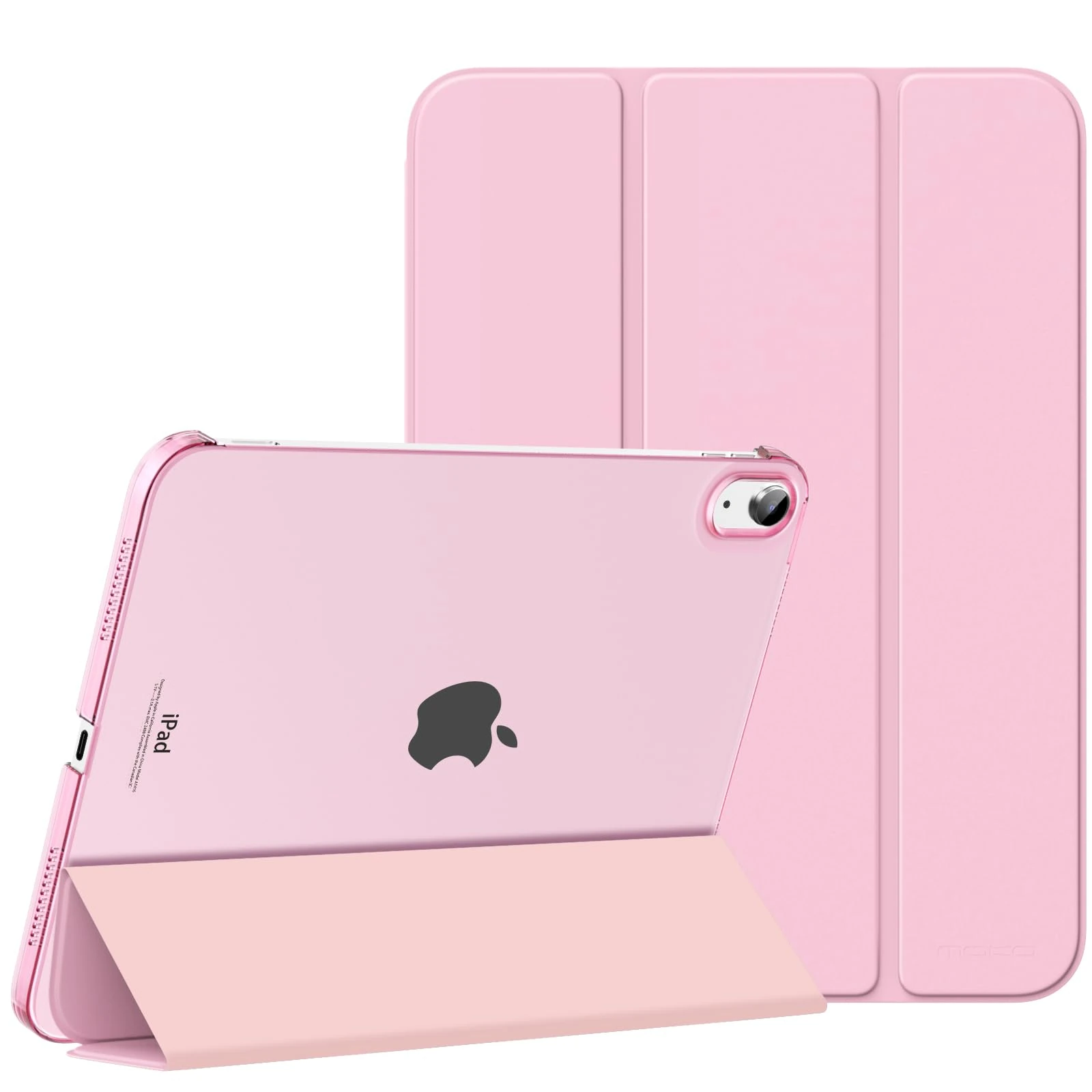 MoKo Case for iPad 10th Generation Case 2022, Slim Stand Hard Back Shell Smart Cover iPad 10.9 Inch Case with Auto Wake/Sleep, Flowers Pink