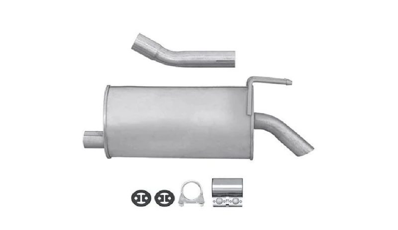 Hella 8LD 366 029-061 Exhaust Silencer - Easy2Fit Kit - Rear - 2-Piece - Set with Attachments - Image 1