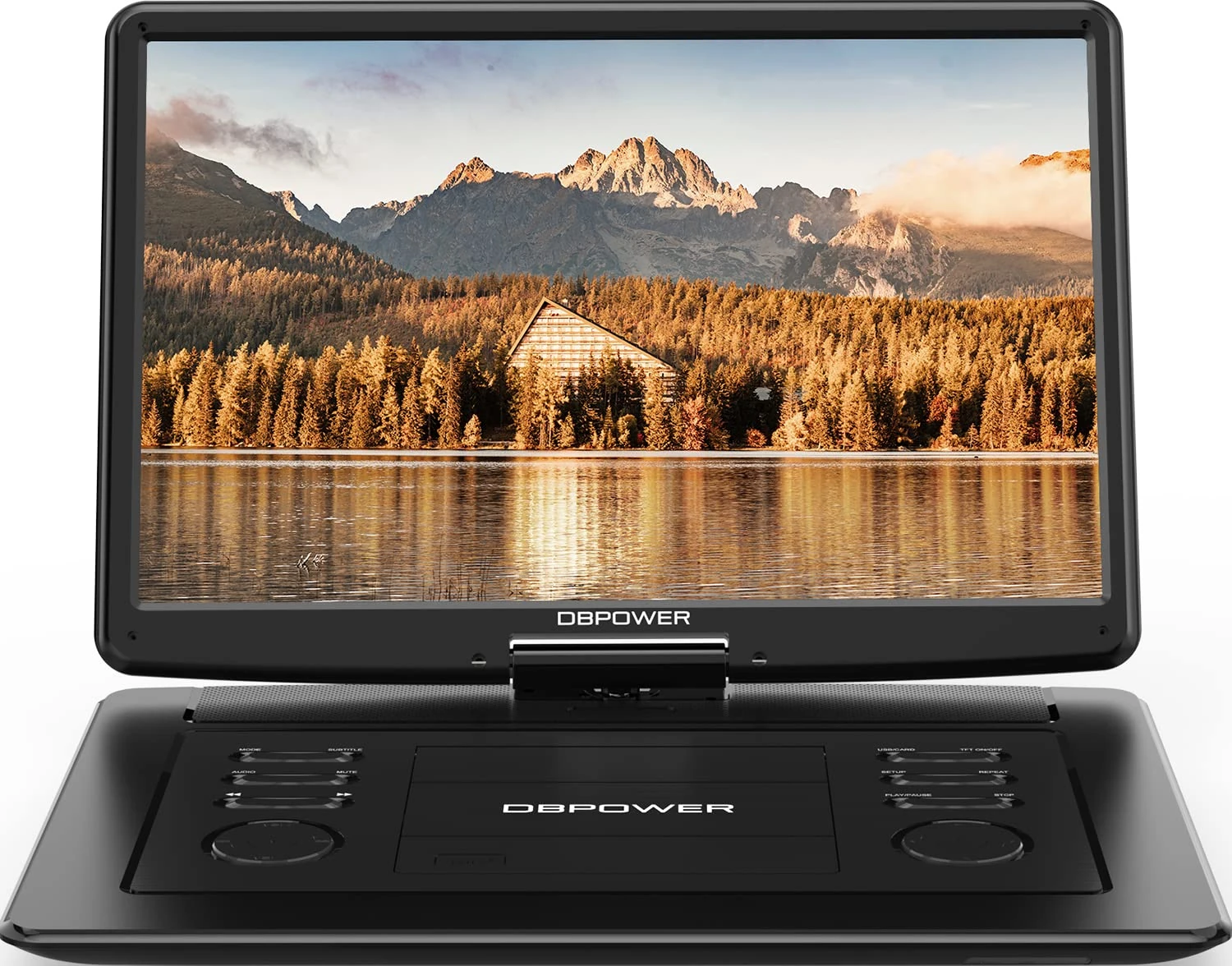 DBPOWER 17.9" Portable DVD Player with 15.6" Large HD Swivel Screen, 6 Hour Rechargeable Battery, Support USB/SD Card/Sync TV/Multiple Disc Formats, High Volume Speaker, Car Charger (BLACK)
