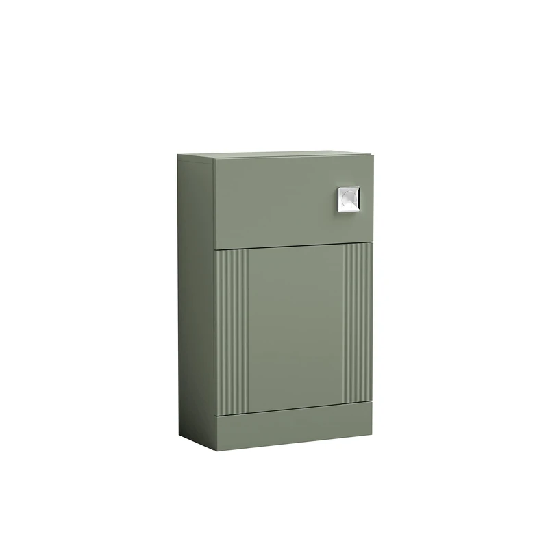 nuie FLT841 Deco Modern Bathroom Floor Standing Part Fluted WC Unit - Cistern and Pan Not Included, 500mm, Satin Green