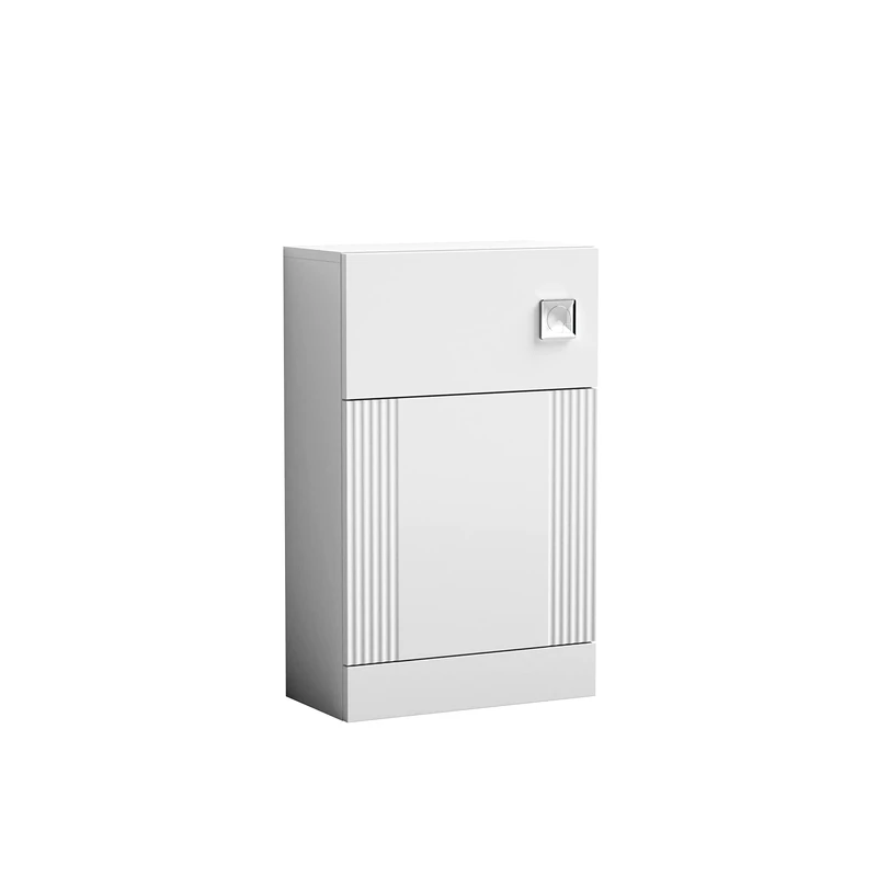 nuie FLT141 Deco Modern Bathroom Floor Standing Part Fluted WC Unit-Cistern and Pan Not Included, Satin White