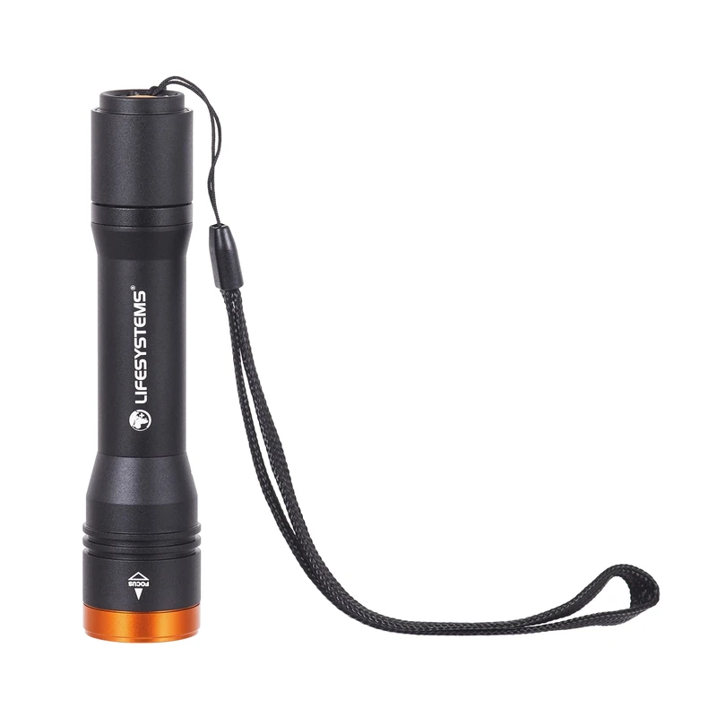 Lifesystems Intensity Rechargeable Hand Torch, 545 Lumens, Water Resistant, Adjustable Lens, Up To 16 Hours Battery Life
