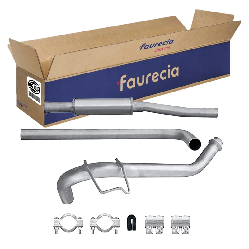 HELLA 8LC 366 025-591 Middle Silencer - Easy2Fit Kit - Middle - Three Piece - Set with Attachments - Image 1