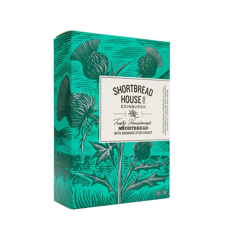 Shortbread House of Edinburgh | Truly Handmade Shortbread Fingers with Stem Ginger | 170g box
