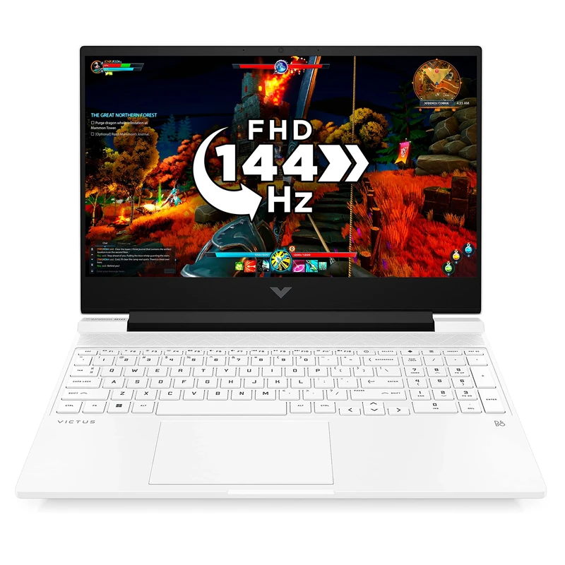 HP Victus Gaming Laptop PC 15-fa0000sa| Intel® Core™ i5-12500H Processor | 8GB RAM | 256GB SSD | NVIDIA® GeForce GTX™ 1650 Laptop GPU | 15.6 inch FHD display | Microsoft Windows 11 | White