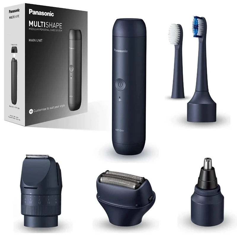 Panasonic ER-CBN1 MULTISHAPE Main Unit, Electric Toothbrush Head, 3 Blade Electric Shaver Head, Beard Trimmer Head and Nose Trimmer Head