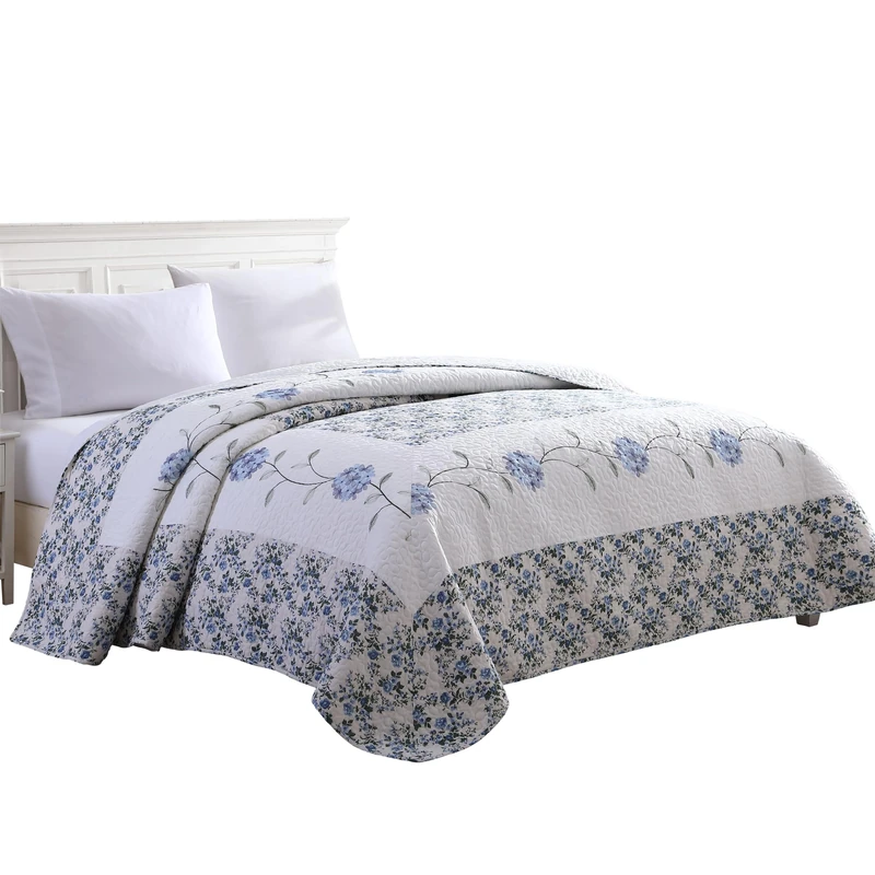 Beatrice Home Fashions Lightweight, All-Seasons, Polyester, Blue, Queen