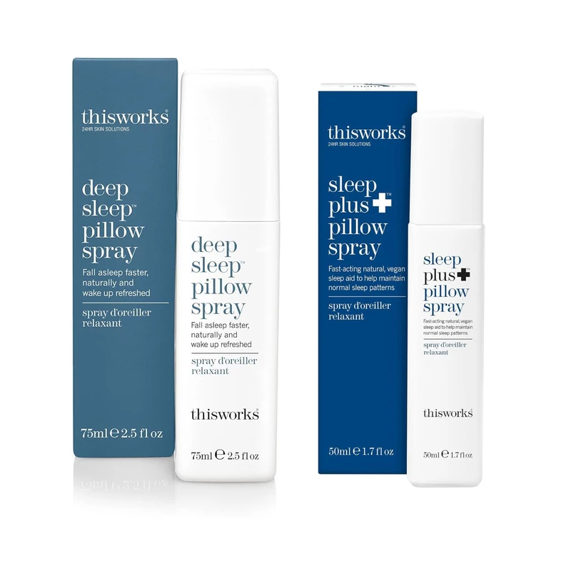This Works The Award Winning No.1 Natural Deep Sleep Pillow Spray 75ml with Sleep Plus Pillow Spray, Motion-Activated Lavender Sleep Spray Designed for Restless Sleepers 50ml, Worth Over £42 - Image 1