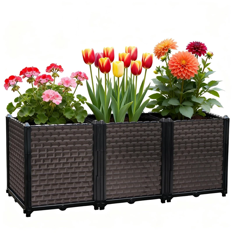 Large Planters for Outdoor Plants - Deepened 20" H, Raised Beds for Gardening Self Watering, Elevated Planter Box with Legs, Rectangular Garden Planters for Outdoor Plants Flowers, 47.2"L x 15.7"W
