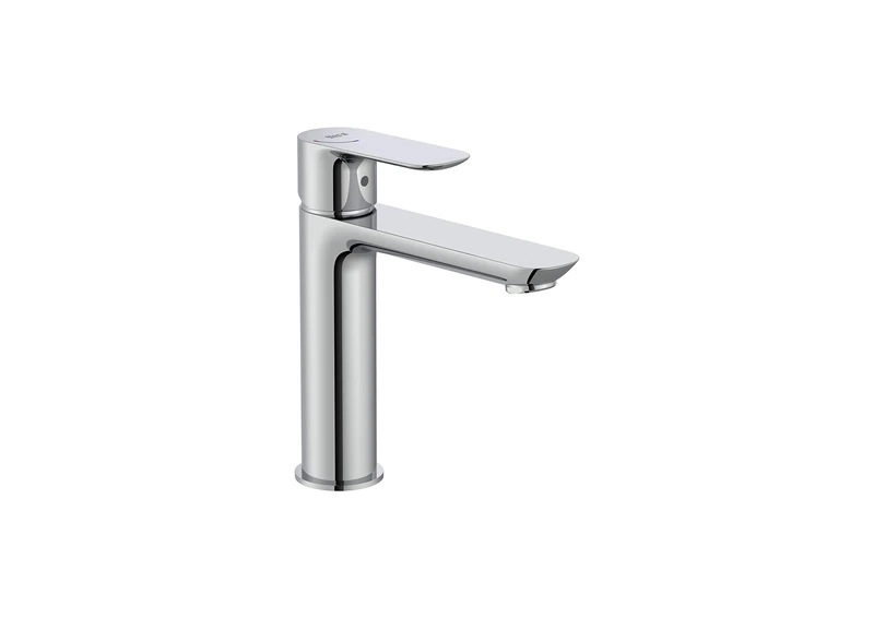 Roca A5A336EC00 Basin Mixer, Smooth Body, Mezzo Cane, Cala Collection, Chrome, Chrome - Image 1