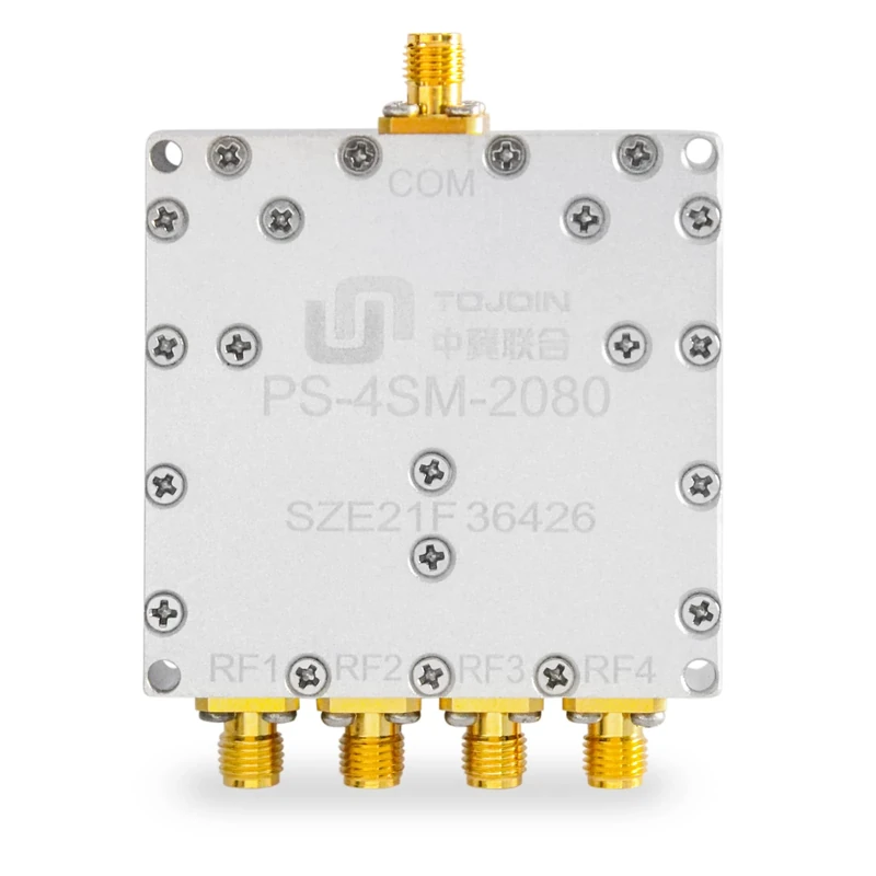 TOJOIN Passive Power Splitter 4 way for SMA Connectors Coaxial Cable 2-8GHZ RF Power Divider for Microwave Measurements Splitter/Antenna System Corrosion Resistant (PS-4SM-2080)