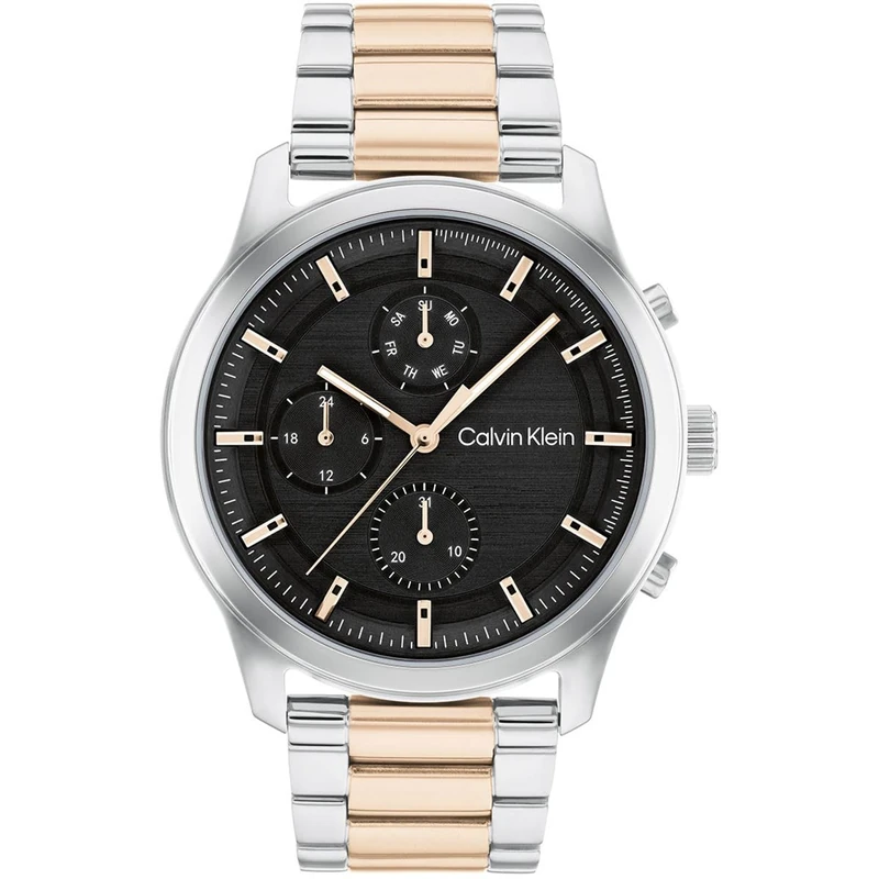 Calvin Klein Analogue Multifunction Quartz Watch for Men with Stainless Steel or Leather Bracelet