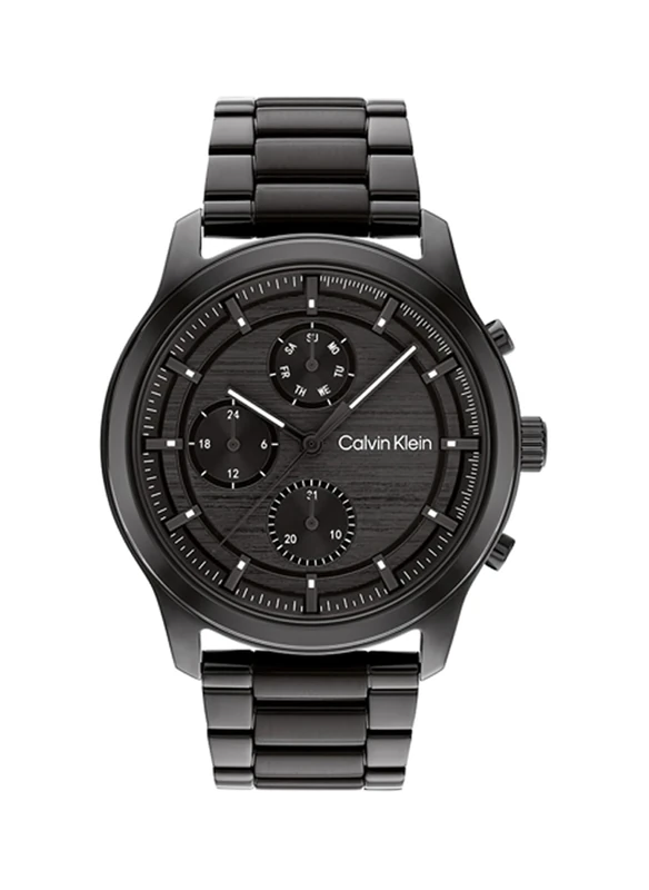 Calvin Klein Analogue Multifunction Quartz Watch for Men Ambition Collection with Black Stainless Steel Bracelet - 25200209