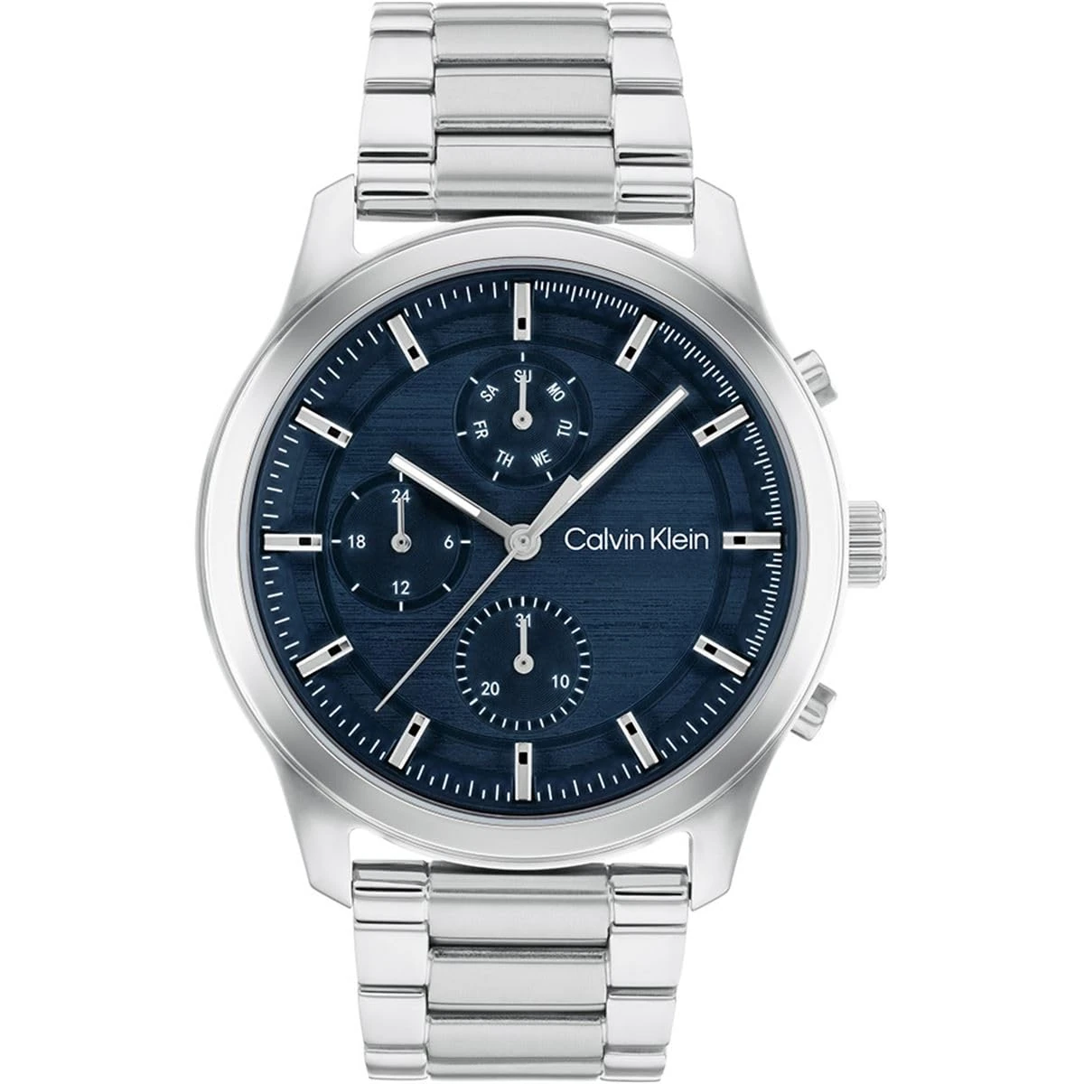 Calvin Klein Analogue Multifunction Quartz Watch for Men Ambition Collection with Silver Stainless Steel Bracelet - 25200208