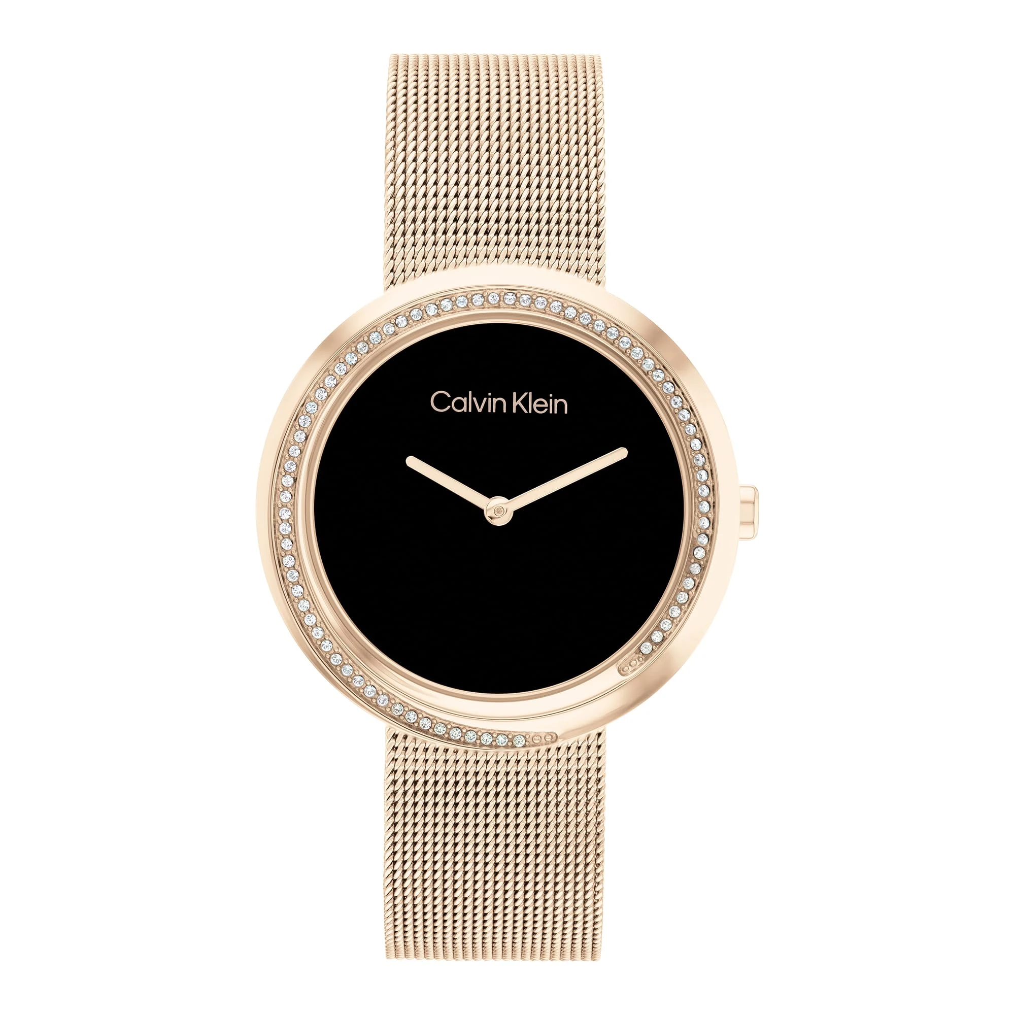 Calvin Klein Analogue Quartz Watch for Women Twist Collection with Carnation Gold Colored Stainless Steel Mesh Bracelet - 25200151