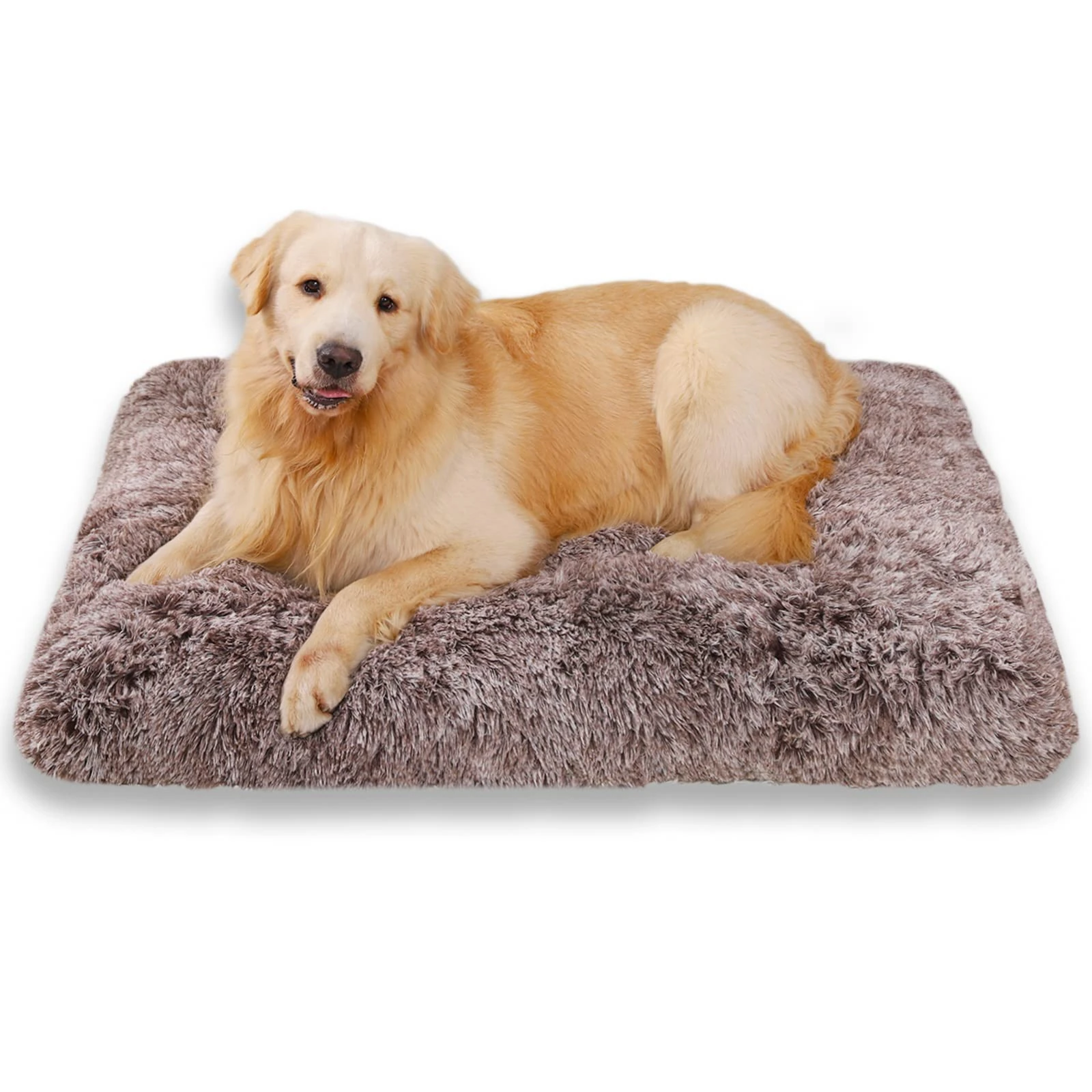 Jaspuriea Medium Dog Bed Washable Dog Crate Mattress Calming Fluffy Anti Anxiety Dog Beds Deluxe Plush Dog Mat with Anti-Slip Bottom,75x50x7cm
