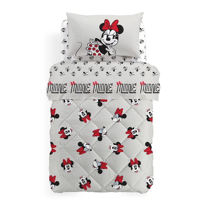 Caleffi Winter Quilt 220 x 260 cm Pure Cotton Fabric (Minnie Retro) - Image 1