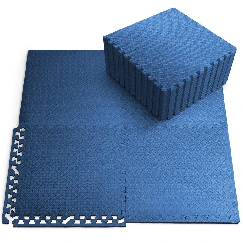 KAYMAN Gym Floor Nonslip Mats, Interlocking, EVA Foam Exercise Floor Tiles for Home Workouts, Studio, Weights, Exercise and Yoga (60 X 60cm)