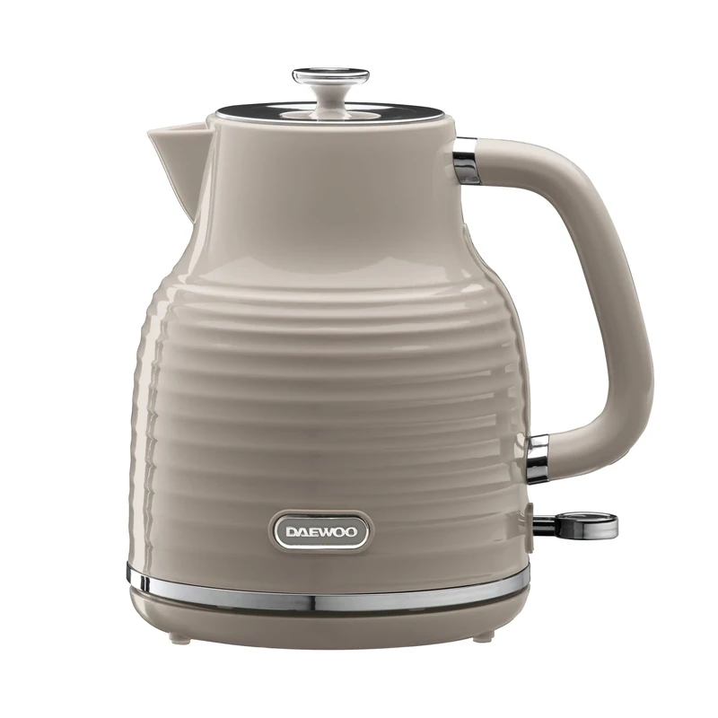 Daewoo Sienna 1.7L Rapid Boil Kettle, 3KW Cordless Electric Kettle, 360° Base, Auto Shut Off, Taupe Finish, Home, Office, Student Kitchen