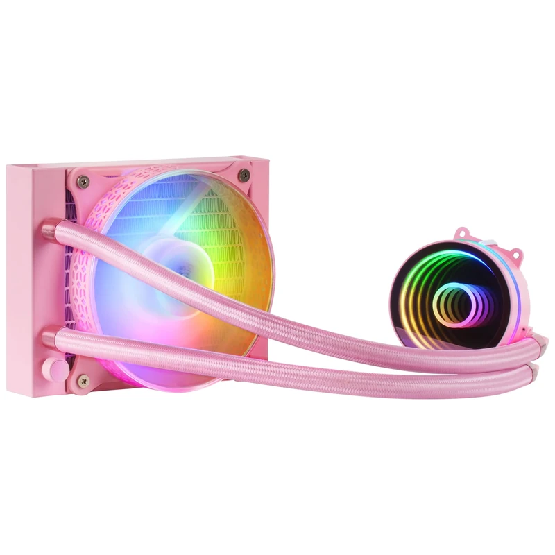 Mars Gaming ML-ONE120 Pink, Liquid CPU Cooler, TDP 200W, Infinity Mirror, FRGB Silent Fan, Universal Multisocket