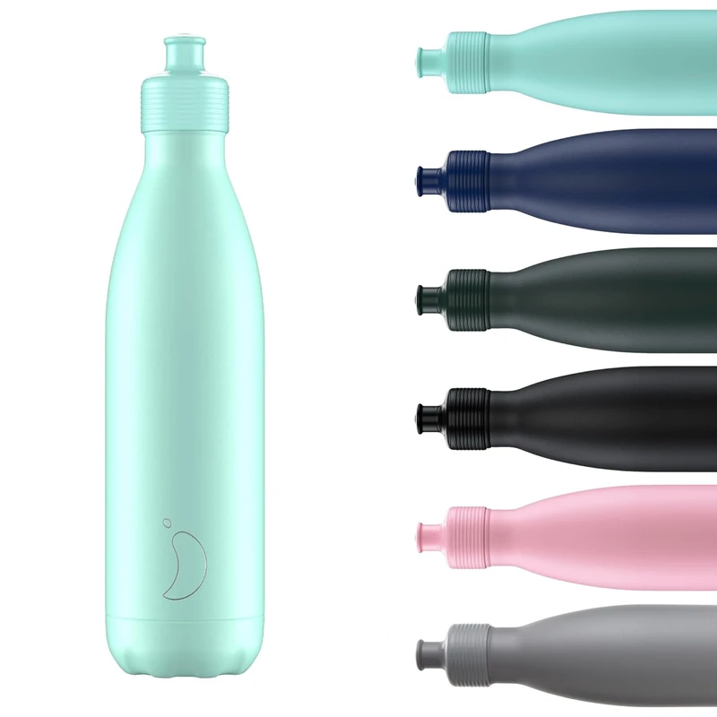 Chilly's Original Sports Bottles - BPA-Free Stainless Steel Reusable Water Bottle - Keeps Cold, Double Walled, Vacuum Insulated - Dishwasher Safe Lid - 750ml - Pastel Green