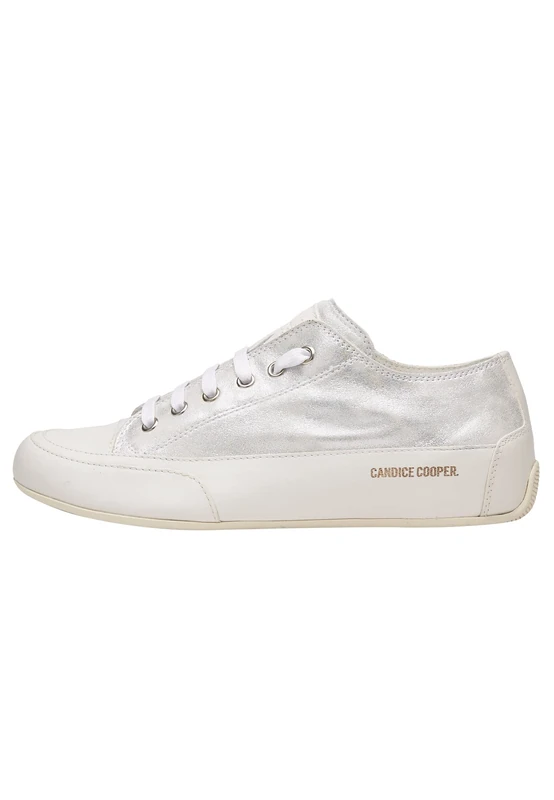 Candice Cooper Nuanced Leather Sneakers, White/Silver, 7.5 UK