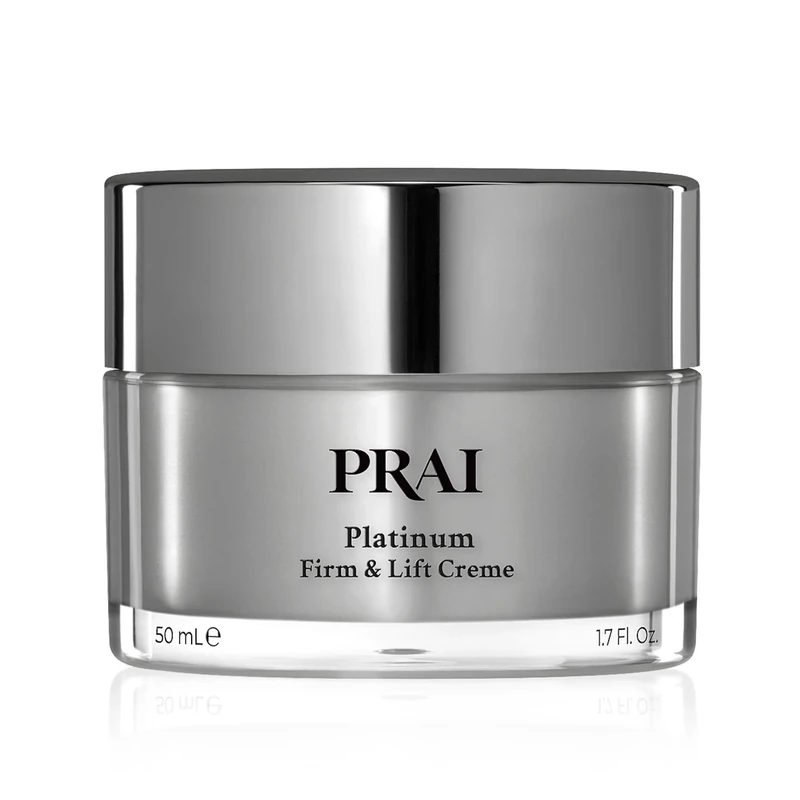PRAI Platinum Firm & Lift Day Creme 50ml - Hydrating Moisturiser With Nulastic Silk, Platinum & Idealift - Plumps, Firms & Lifts Skin - Reduces Appearance of Wrinkles - Instant Firming Technology - Image 1