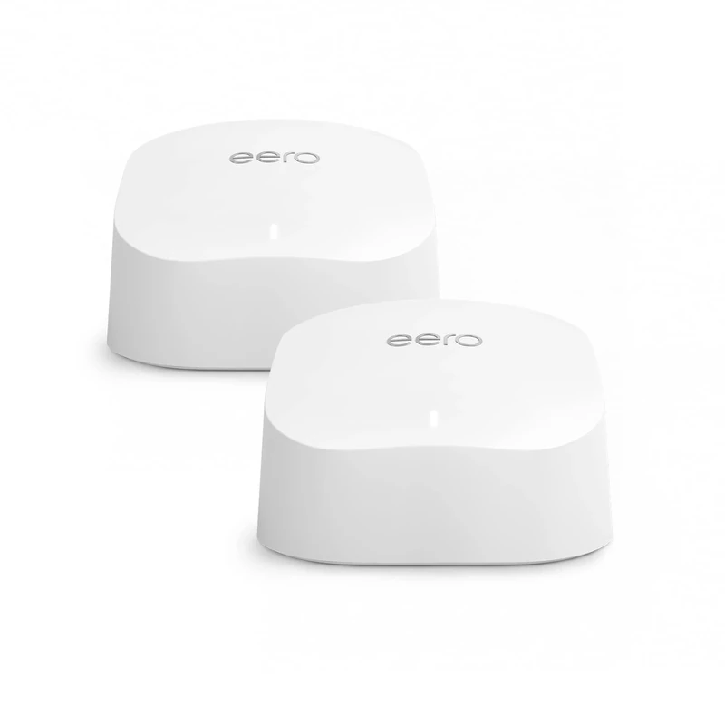 Amazon eero 6 mesh Wi-Fi router | 900 Mbps Ethernet | Coverage up to 280 m2 | Connect 75+ devices | 2-Pack