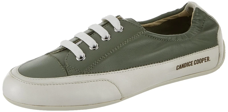 Candice Cooper Rock 4 Vintage Leather Sneakers, Creme Sage, 34 EU