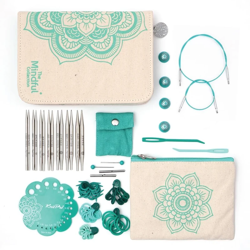 KnitPro The Mindful Collection Kindness Interchangeable Needle Set 4" (10cm) | 7 Sizes (3mm to 6mm)