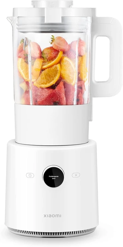 Xiaomi Smart Blender stand mixer with heating function & optional iOS-Android app control (cold/warm mode, 1.6 liter capacity, 1000 watts, 9 speed levels, 8 blades, OLED display button), white - Image 1