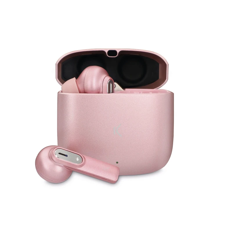 KSIX Spark Wireless Bluetooth 5.2 Noise Cancelling Headphones with HD Lossless Sound and Dual Microphone for Calls, Sports and Music - Pink - Image 1