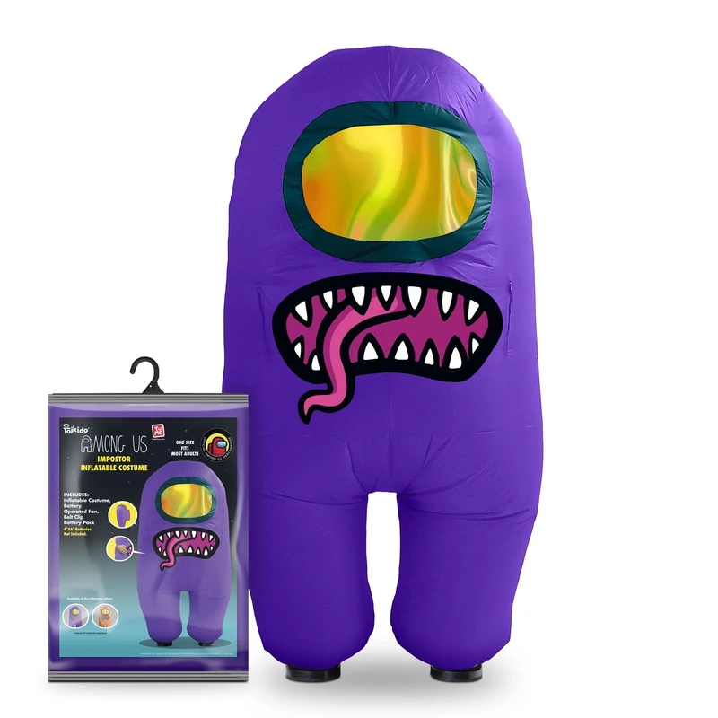 YuMe Official Among Us Toys Funny Inflatable Cool Cosplay Halloween Costumes for Adults - Purple Impostor