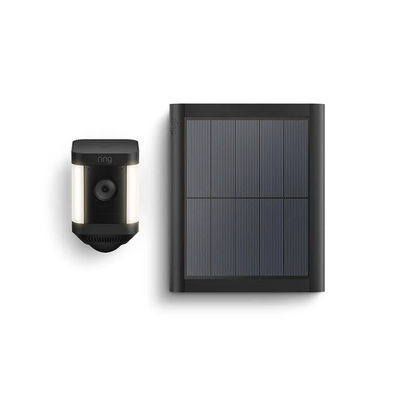 Ring Spotlight Cam Plus Solar | 1080p HD Video, Two-Way Talk, Colour Night Vision, LED Spotlights, Siren, DIY installation | With 30-day free trial of Ring Subscription Plan