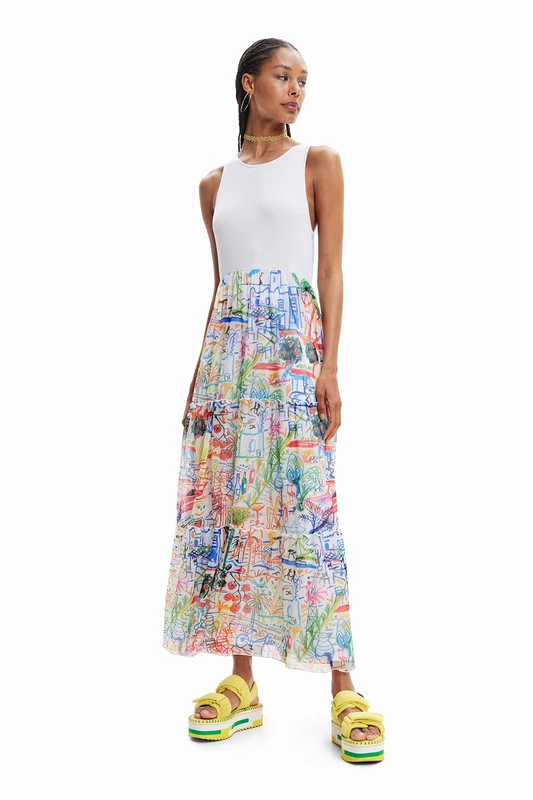 Desigual Women's Vest_Quatro 1000 Dress, White, L