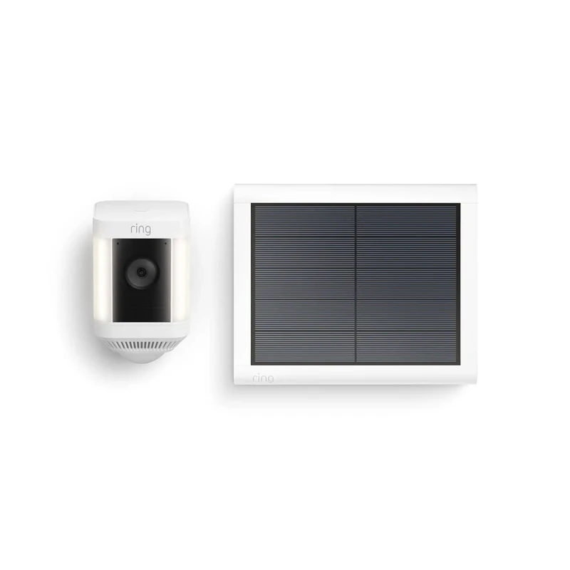 Ring Spotlight Cam Plus Solar | 1080p HD Video, Two-Way Talk, Colour Night Vision, LED Spotlights, Siren, DIY installation | With 30-day free trial of Ring Subscription Plan