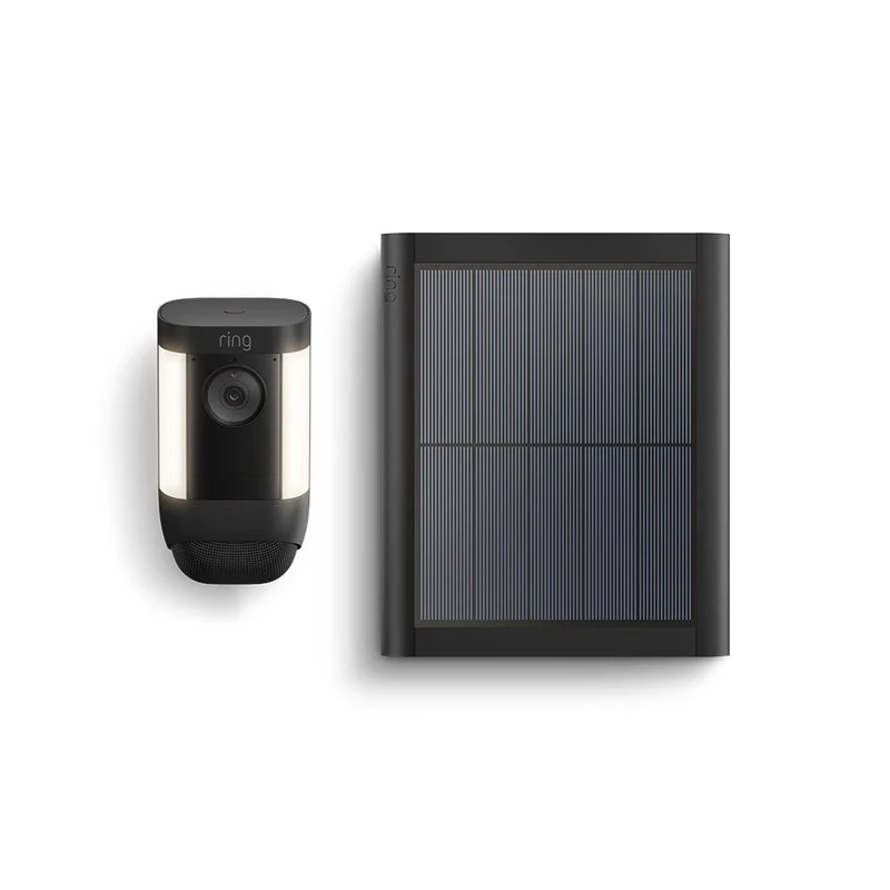 Ring Spotlight Cam Pro Solar | 2K Video with Ring Vision, 3D Motion Detection, Bird's Eye View, LED Spotlights, DIY installation | With 30-day free trial of Ring Home