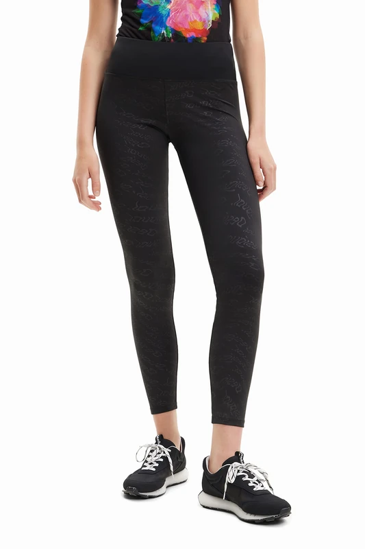 Desigual Elisabet Black Logo Sports Leggings 23SWKK05