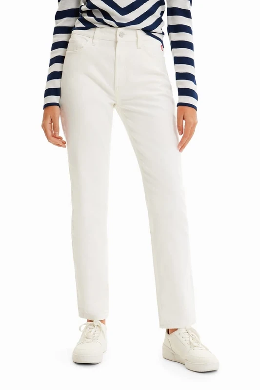 Desigual Women's Denim_octubre 1000 Casual Pants, White, 10