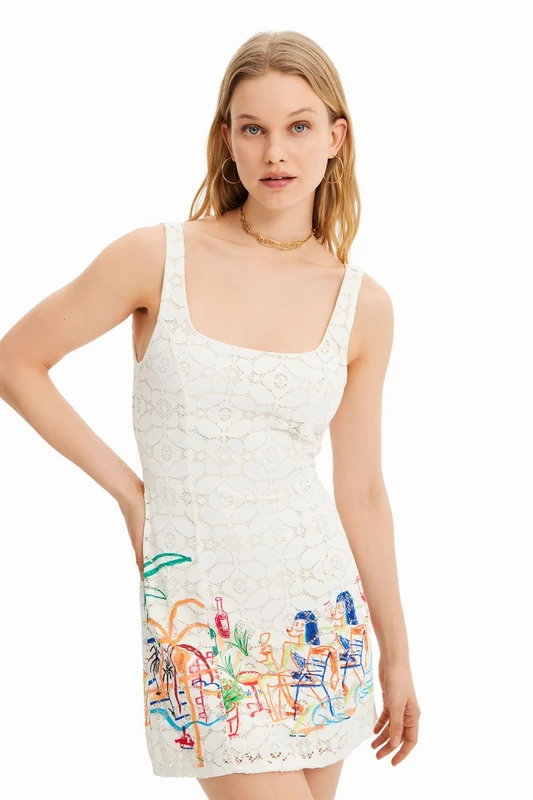 Desigual Women's Vest_Mojito 1000 Dress, White, M
